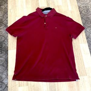 Tommy Hilfiger red polo - large